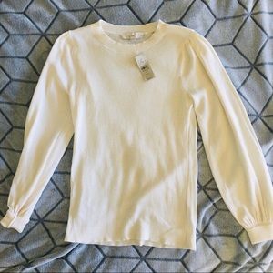 LOFT white cotton sweater, SP, NWT